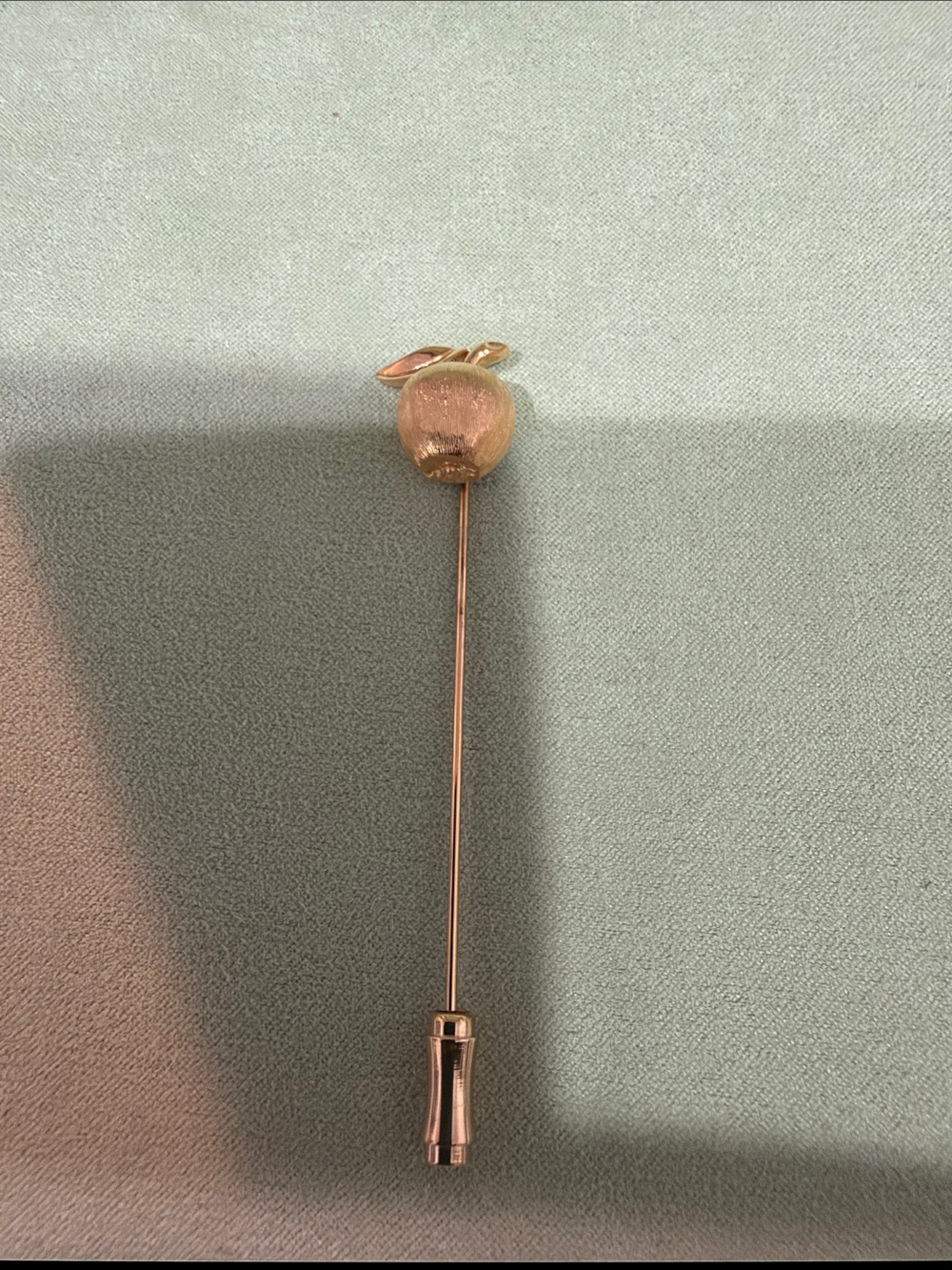 Gold Apple Stick Pin Lapel Brooch - Elegant Women's Jewelry